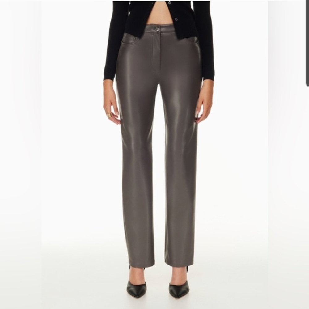 Aritzia Women's Melina Wilfred Gray Vegan Leather Pants